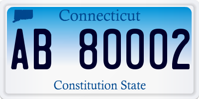 CT license plate AB80002