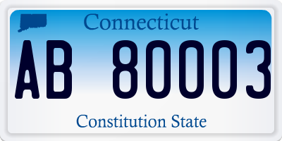 CT license plate AB80003