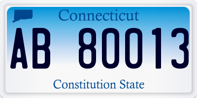 CT license plate AB80013