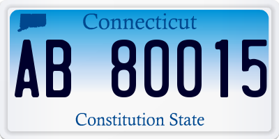 CT license plate AB80015