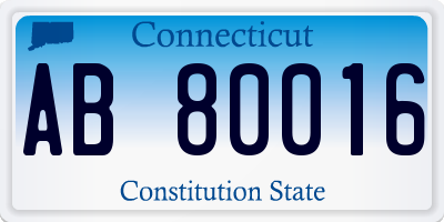 CT license plate AB80016