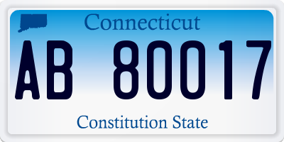 CT license plate AB80017