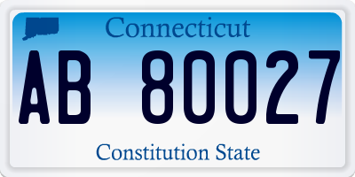 CT license plate AB80027