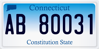 CT license plate AB80031