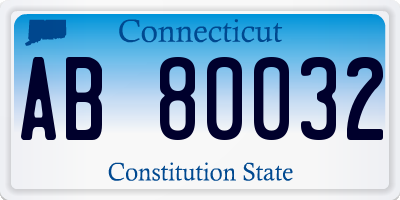 CT license plate AB80032