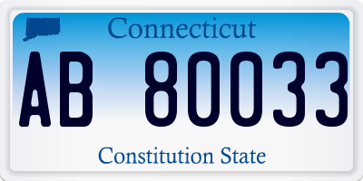 CT license plate AB80033