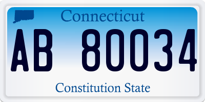 CT license plate AB80034