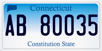 CT license plate AB80035