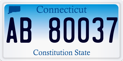 CT license plate AB80037