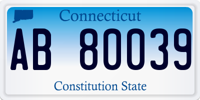 CT license plate AB80039