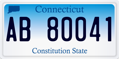 CT license plate AB80041