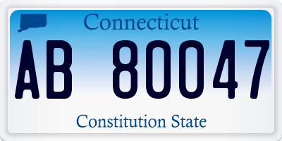 CT license plate AB80047