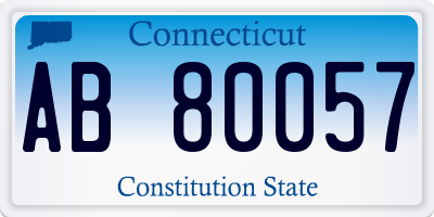 CT license plate AB80057