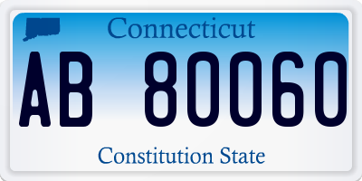 CT license plate AB80060