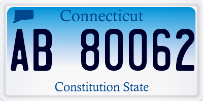 CT license plate AB80062