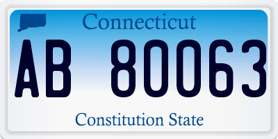 CT license plate AB80063