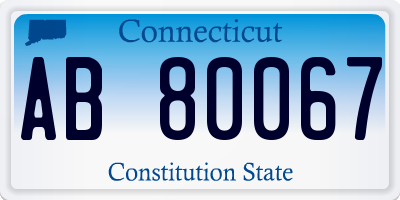 CT license plate AB80067