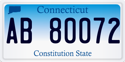 CT license plate AB80072