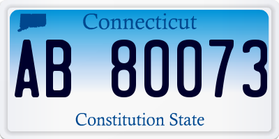 CT license plate AB80073