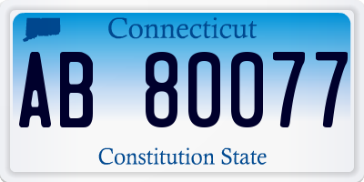 CT license plate AB80077