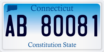 CT license plate AB80081