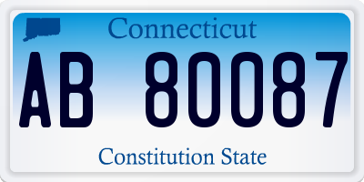 CT license plate AB80087