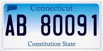 CT license plate AB80091