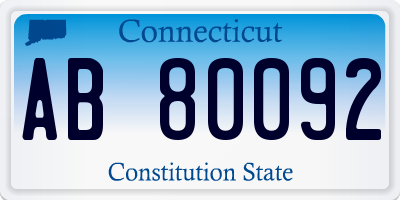 CT license plate AB80092