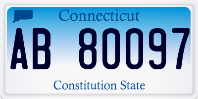 CT license plate AB80097