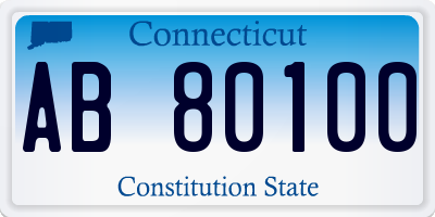 CT license plate AB80100