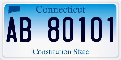 CT license plate AB80101