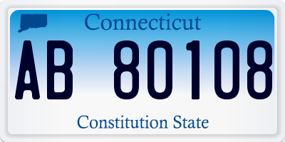 CT license plate AB80108