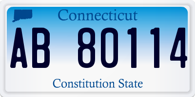 CT license plate AB80114