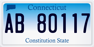 CT license plate AB80117