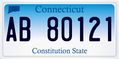 CT license plate AB80121