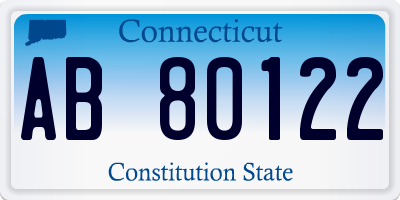 CT license plate AB80122