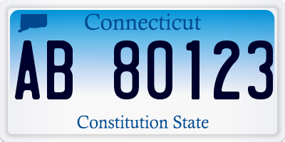 CT license plate AB80123