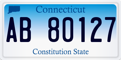 CT license plate AB80127