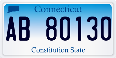 CT license plate AB80130