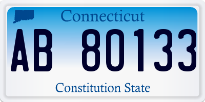 CT license plate AB80133
