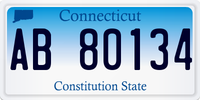 CT license plate AB80134