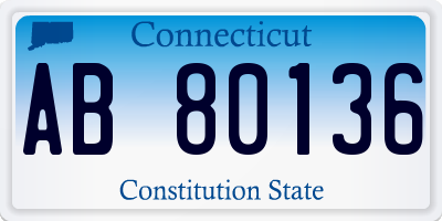 CT license plate AB80136