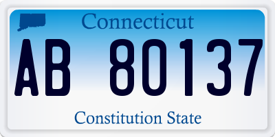 CT license plate AB80137