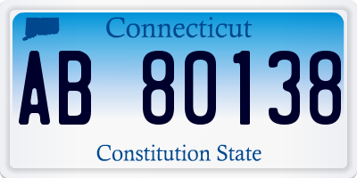 CT license plate AB80138
