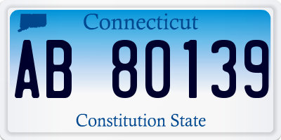 CT license plate AB80139