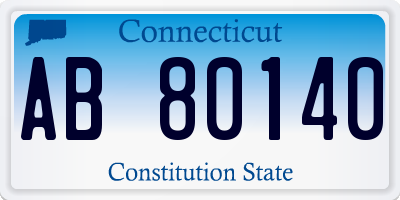 CT license plate AB80140