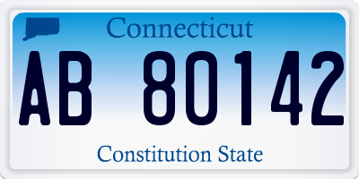 CT license plate AB80142
