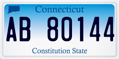 CT license plate AB80144