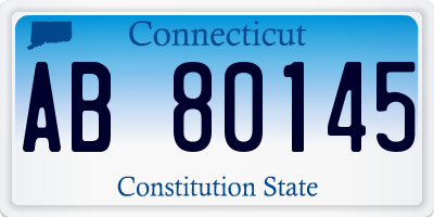 CT license plate AB80145