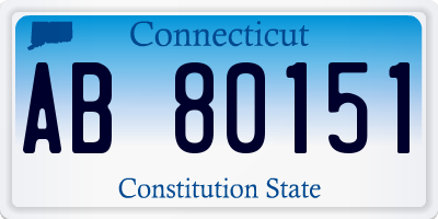 CT license plate AB80151